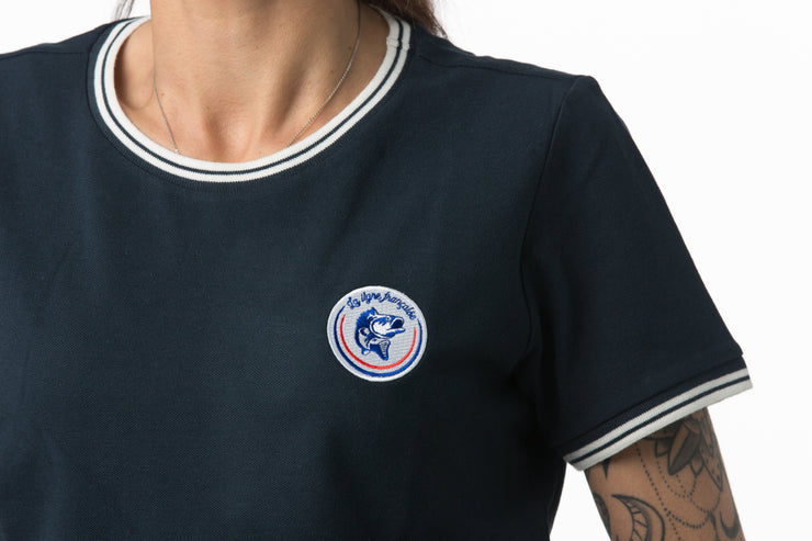 Tee-shirt Maille piquée col rond Femme La Ligne Française